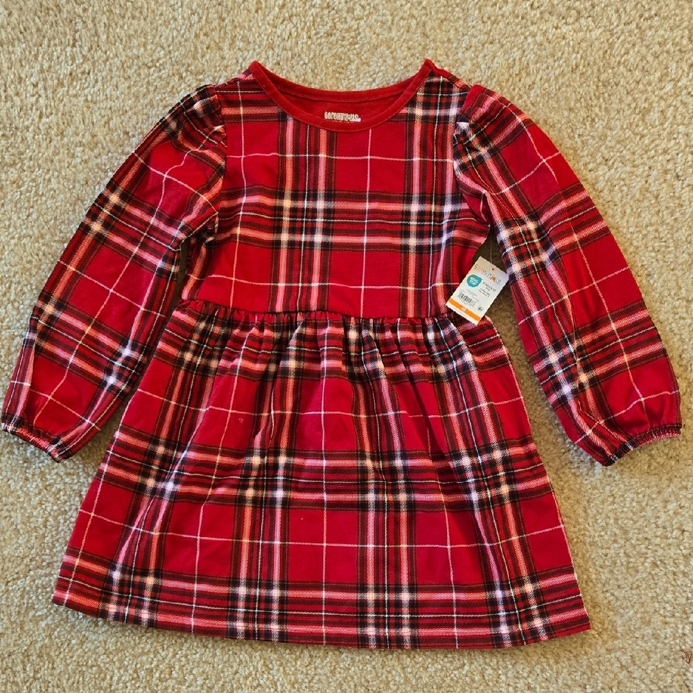 Granimals Vibrant Red Plaid Dress